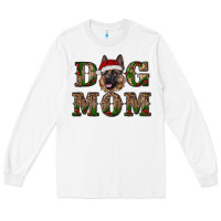 White chriistmas dog mom with german shepherd Long Sleeve Tee - RanaPortraitStore
