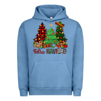 Pigment Pebble Blue Feliz Navidad Urban Hoodie - NancyCooperArtShop