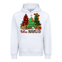 White Feliz Navidad Urban Hoodie - NancyCooperArtShop