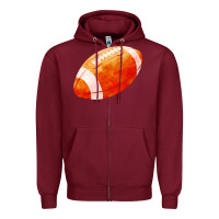Burgundy american football  pigskin  gridiron football Zipper Hoodie - FaDigitalArtStudio