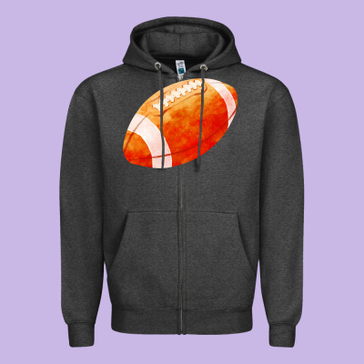 American Football  Pigskin  Gridiron Football Zipper Hoodie Designed By Fadigitalartstudio