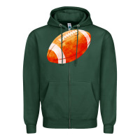 Sports Green american football  pigskin  gridiron football Zipper Hoodie - FaDigitalArtStudio