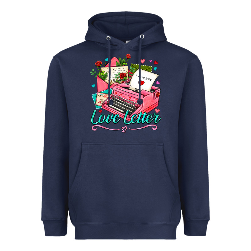Love Letter With Typewriter Heavyweight Hoodie by AdoDesignShop | Teevron