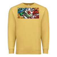 Antique Gold usa flag and mexico flag with sunflower and cowhide  license plate Premium Sweatshirt - Artiststas