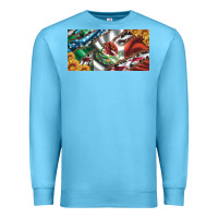 Ocean Blue usa flag and mexico flag with sunflower and cowhide  license plate Premium Sweatshirt - Artiststas