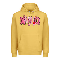 Antique Gold xoxo disco heart valentine's day Premium Hoodie - MaliasSmallBusiness