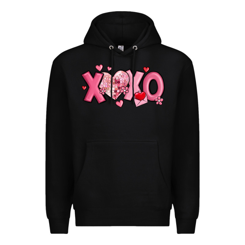 Xoxo Disco Heart Valentine's Day Premium Hoodie by MaliasSmallBusiness | Teevron