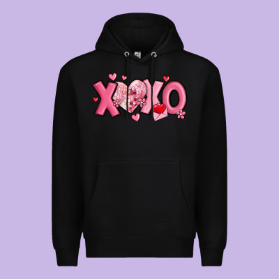 Xoxo Disco Heart Valentine's Day Premium Hoodie Designed By Maliassmallbusiness