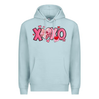 Blue Mist xoxo disco heart valentine's day Premium Hoodie - MaliasSmallBusiness