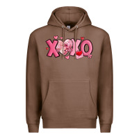 Chestnut xoxo disco heart valentine's day Premium Hoodie - MaliasSmallBusiness