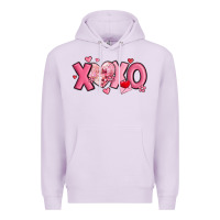 Lilac xoxo disco heart valentine's day Premium Hoodie - MaliasSmallBusiness