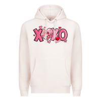 Pale Pink xoxo disco heart valentine's day Premium Hoodie - MaliasSmallBusiness