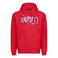 Red xoxo disco heart valentine's day Premium Hoodie - MaliasSmallBusiness