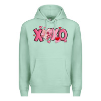 Seafoam xoxo disco heart valentine's day Premium Hoodie - MaliasSmallBusiness