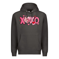 Smoke xoxo disco heart valentine's day Premium Hoodie - MaliasSmallBusiness