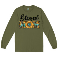 Army Green blessed mom Long Sleeve Tee - RanaPortraitStore