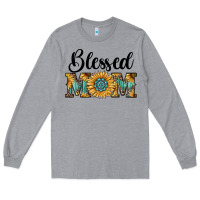 Heather Grey blessed mom Long Sleeve Tee - RanaPortraitStore