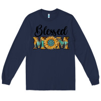 Navy blessed mom Long Sleeve Tee - RanaPortraitStore