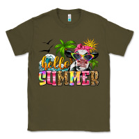 Army Green hello summer cow Classic Tee - Zillion Design Studio