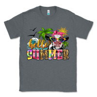 Charcoal Heather hello summer cow Classic Tee - Zillion Design Studio