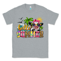Heather Grey hello summer cow Classic Tee - Zillion Design Studio