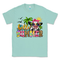 Seafoam hello summer cow Classic Tee - Zillion Design Studio