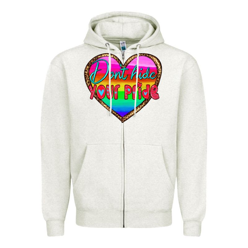 Dont Hide Your Pride Zipper Hoodie by HRA Design Shop | Teevron