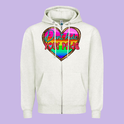 Dont Hide Your Pride Zipper Hoodie Designed By Hra Design Shop