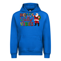 Cobalt Holly Jolly vibes Christmas with Santa Urban Hoodie - NancyCooperArtShop