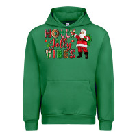 Emerald Holly Jolly vibes Christmas with Santa Urban Hoodie - NancyCooperArtShop