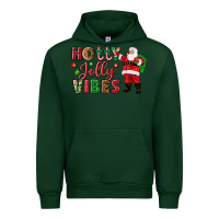 Forest Green Holly Jolly vibes Christmas with Santa Urban Hoodie - NancyCooperArtShop
