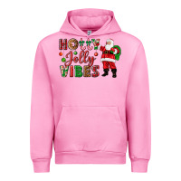 Fuchsia Pink Holly Jolly vibes Christmas with Santa Urban Hoodie - NancyCooperArtShop