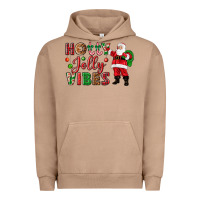 Pigment Burro Holly Jolly vibes Christmas with Santa Urban Hoodie - NancyCooperArtShop