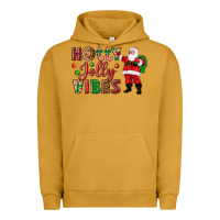Pigment Peanut Butter Holly Jolly vibes Christmas with Santa Urban Hoodie - NancyCooperArtShop