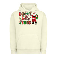 Pigment Pistachio Holly Jolly vibes Christmas with Santa Urban Hoodie - NancyCooperArtShop