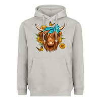 Moon Dust sunflower long haired cow Heavyweight Hoodie - Jasminsmagicworld