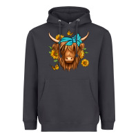 Smoke sunflower long haired cow Heavyweight Hoodie - Jasminsmagicworld