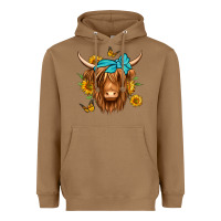 Toasted Coconut sunflower long haired cow Heavyweight Hoodie - Jasminsmagicworld