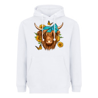White sunflower long haired cow Heavyweight Hoodie - Jasminsmagicworld