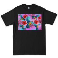 Black Flower Hummingbird Premium Tee - Artiststas
