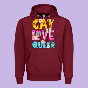 Gay Love Queer Zipper Hoodie Designed By Hra Design Shop