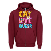 Burgundy gay love queer Zipper Hoodie - HRA Design Shop