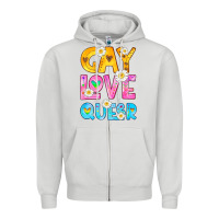 Dove Grey gay love queer Zipper Hoodie - HRA Design Shop