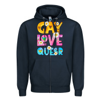 Navy gay love queer Zipper Hoodie - HRA Design Shop
