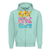 Seafoam gay love queer Zipper Hoodie - HRA Design Shop