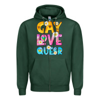 Sports Green gay love queer Zipper Hoodie - HRA Design Shop