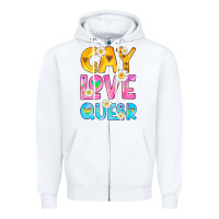 White gay love queer Zipper Hoodie - HRA Design Shop