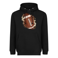 Football Cowhide Leopard Patch Heavyweight Hoodie | Teevron