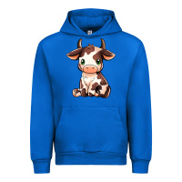 Cobalt Baby Brown Cow Urban Hoodie - MaliasSmallBusiness