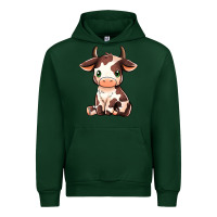 Forest Green Baby Brown Cow Urban Hoodie - MaliasSmallBusiness